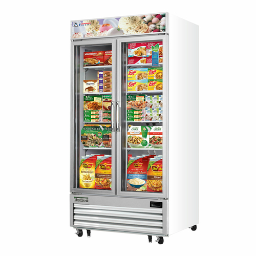 Everest Refrigeration EMGF36 41"W Two-Section Glass Door Reach-In Glass Door Merchandiser Freezer