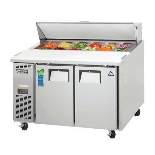 Everest Refrigeration EPR2 47.5" W Two-Section Two Door Sandwich Prep Table