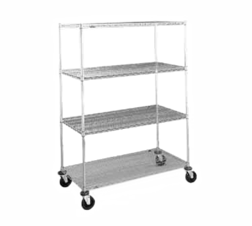 Metro N366DC 60" W Chrome Shelves & Chrome Plated Posts 900 Lbs. Capacity Super Erecta Stem Caster Cart Wire