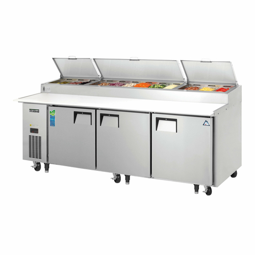 Everest Refrigeration EPPR3 93.13" W Three-Section Three Door Three Door Pizza Prep Table