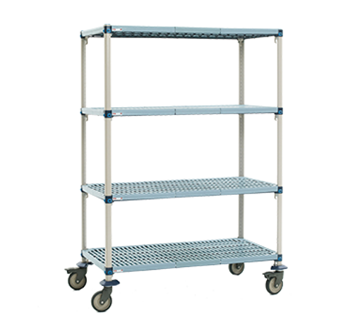 Metro Q366BG3 60" W (4) Open Grid Shelves with Epoxy Coated Steel Frames Metromax Q Mobile Shelving Unit