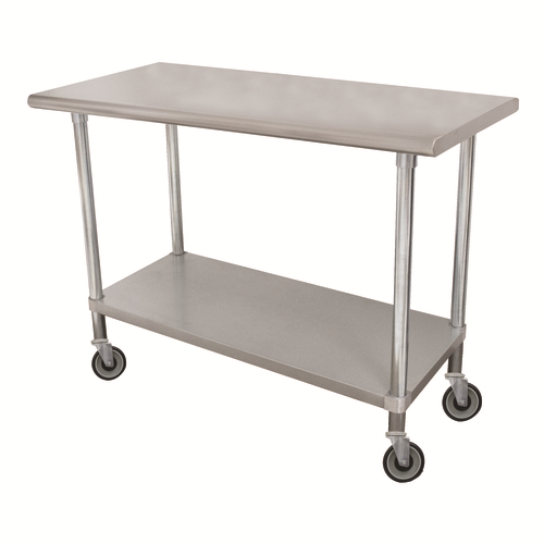 Advance Tabco ELAG-305C-X 60" W x 30" D Stainless Steel Top Galvanized Adjustable Undershelf Work Table
