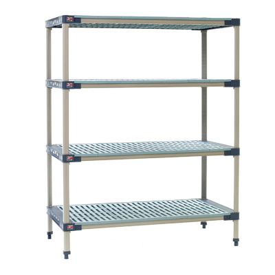 Metro X366G4 Metromax 4 Starter Shelving Unit 60"W Rust Proof 600 Lbs. Capacity Per Shelf 2000 Lbs. Capacity Per Unit