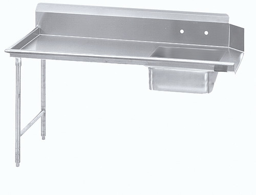 Advance Tabco DTS-S70-96L-X 95" W x 44" H x 30" D 16 Gauge Stainless Steel Legs Special Value Straight-Soil Dishtable