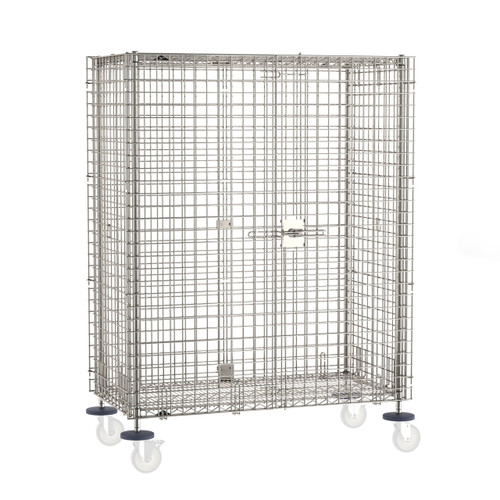 Metro Sec55S-Sd Super Erecta Security Unit Mobile Stainless Steel Finish Standard Duty 52-3/4"W