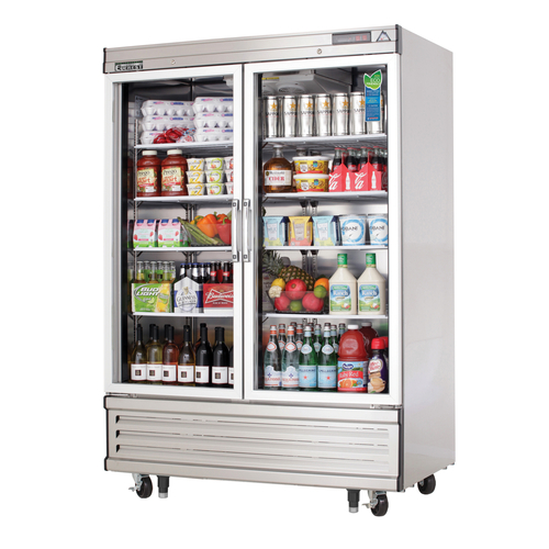 Everest Refrigeration EBGR2 54.13" W Two-Section Glass Door Reach In Refrigerator