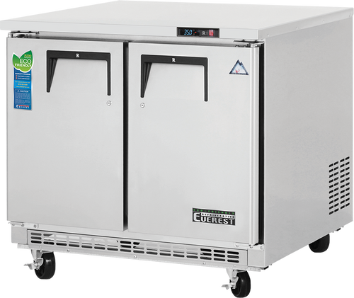 Everest Refrigeration ETBSR2 35.63"W Two-Section Solid Door Undercounter/Worktop Refrigerator
