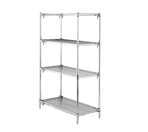 Metro A476C Super Adjustable Super Erecta Starter Shelving Unit 72"W Chrome Plated Finish