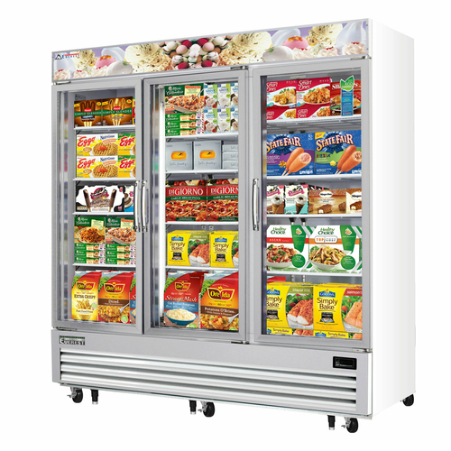 Everest Refrigeration EMGF69 74.75"W Three-Section Glass Door Reach-In Glass Door Merchandiser Freezer