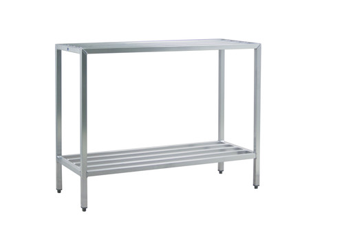 New Age 1027 H.D. Series Shelving Unit 2-Tier 60"W 1500 Lbs. Shelf Capacity All Welded 1-1/2" Aluminum Tube Construction
