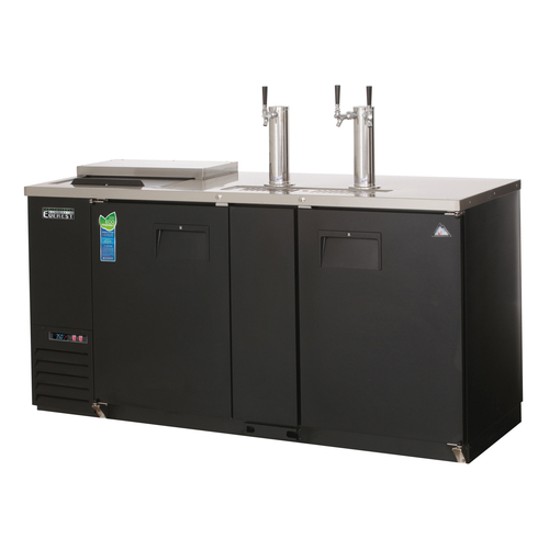 Everest Refrigeration EBD3-CT 68"W Two-Section Solid Door Club Top Direct Draw Keg Refrigerator