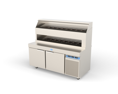 Randell 8272D-290 72" W Refrigerated Raised Rail Prep Table