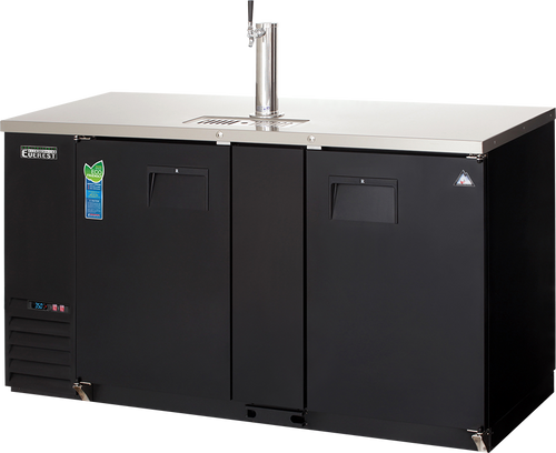 Everest Refrigeration EBD3-BB 68"W Two-Section Solid Door Back Bar & Direct Draw Keg Refrigerator Combo