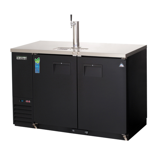 Everest Refrigeration EBD2-BB 57.75"W Two-Section Solid Door Back Bar & Direct Draw Keg Refrigerator Combo