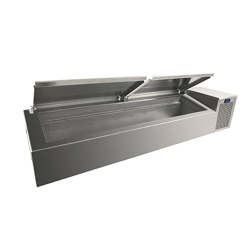 Randell CR9074-290 74"W Stainless Steel Refrigerated Countertop Condiment Rail