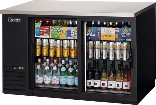 Everest Refrigeration EBB59G-SD 57.75"W Two-Section Glass Door Back Bar Refrigerator