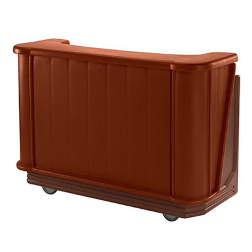 Cambro BAR650DX189 67-1/2" Cambar Two-Tone Brown Mahogany Portable Bar with 7-Bottle Speed Rail