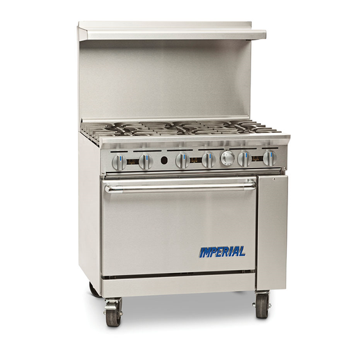 Imperial IR-6 36" Gas Pro Series Restaurant Range - 227,000 BTU
