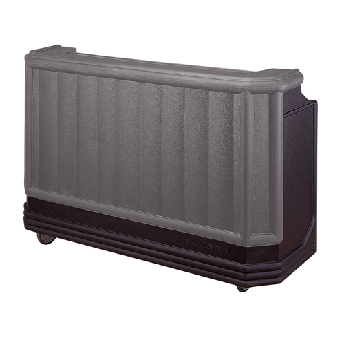 Cambro BAR730PM420 72-3/4" Cambar Granite Gray with Black Base Portable Bar with 7-Bottle Speed Rail