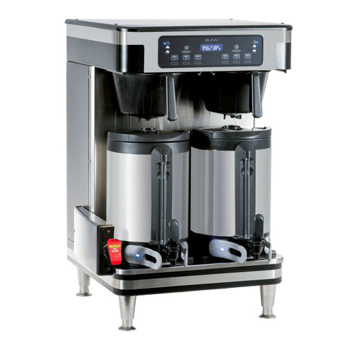 Bunn 51200.0101 Stainless Steel ICB Twin Soft Heat Automatic Coffee Brewer - 120-240 Volts 6000 Watts