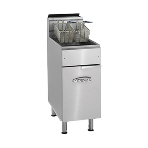 Imperial IFS-40-NG 15.5" W Stainless Steel Floor Model Natural Gas Fryer - 105,000 BTU