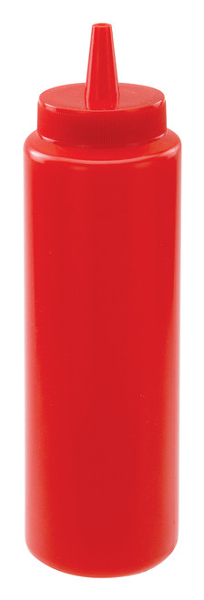 Winco PSB-08R 8 oz Red Plastic Squeeze Bottle  ( 6 pieces per Pack)