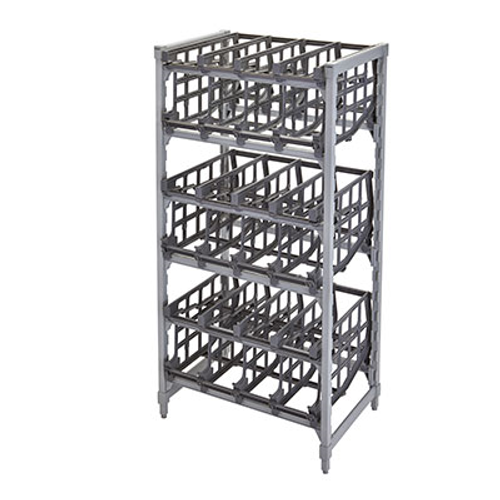 Cambro CPU243672C96480 Camshelving Premium Ultimate #10 Can Rack Stationary Unit 24"W x 36"L Speckled Gray