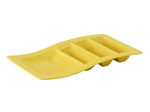 Tuxton GZS-800 14-5/8" x 8-5/8" x 1-5/8"H Taco Plate (6 Each Per Case)