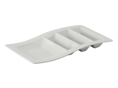 Tuxton GZP-800 14-5/8" x 8-5/8" x 1-5/8"H Taco Plate (6 Each Per Case)