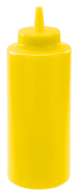 Winco PSB-12Y 12 oz Yellow Plastic Squeeze Bottle (6 Each Per Pack)