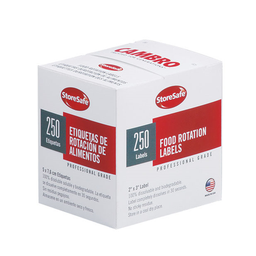 Cambro 23SLB250 2" x 3" White StoreSafe Food Rotation Label (24 Rolls Per Case)