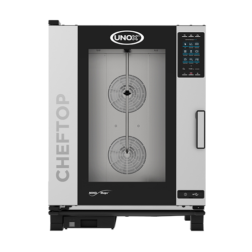 Unox XAVC-1011-GPR 10 Hotel Size Pan Right-to-Left Door Opening Natural Gas ChefTop MIND.Maps Plus Combi Oven - 75,000 BTU