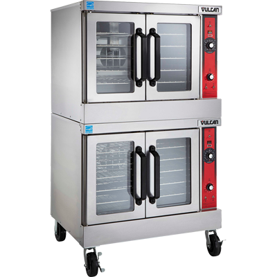 Vulcan VC66GD-LP 40" W Stainless Steel Liquid Propane Double-Deck Convection Oven - 100,000 BTU