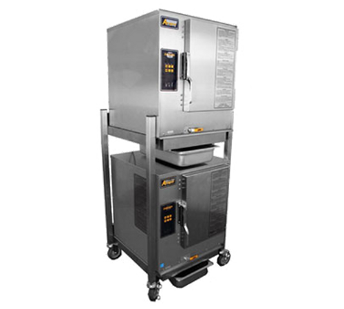 AccuTemp P61201D060 DBL-NG 6 Pans Natural Gas Convection Steamers Two Connectionless Evolution Boilerless - 60,000 BTU