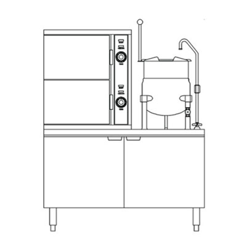 Crown GCX-2-6-6-LP 6 Gallon Liquid Propane Convection Steamer/Kettle - 250,000 BTU