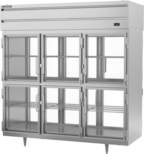 Beverage Air PRD3HC-1BHG 77.75"W Three-Section Glass Door Prestige Plus Refrigerator