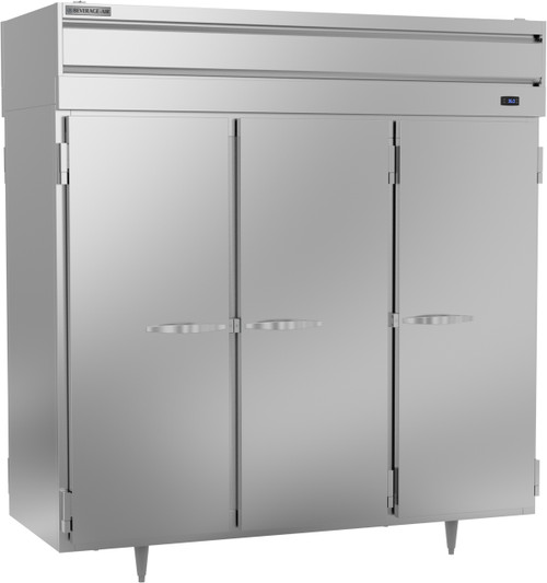Beverage Air PRD3HC-1AS 77.75"W Three-Section Solid Door Prestige Plus Refrigerator