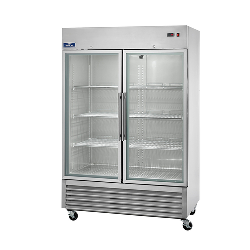 Arctic Air AGR49 54" W Stainless Steel Two-Section Glass Door Reach-In Refrigerator