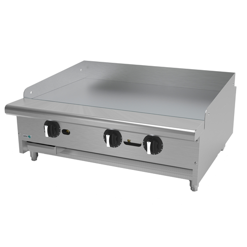 Asber AETG-36 H 36" W Stainless Steel Natural Gas Countertop Griddle - 72,000 BTU