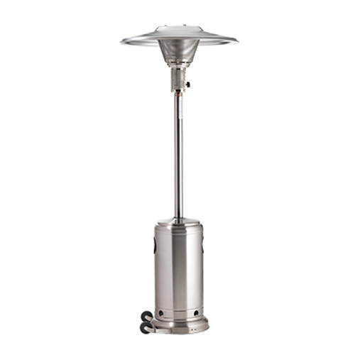 Crown Verity CV-2650-SS 18-1/4" Base x 37-1/2" Reflector Dia. x 90" H Portable Propane Stainless Steel Construction with Wheel Kit Included Patio Heater
