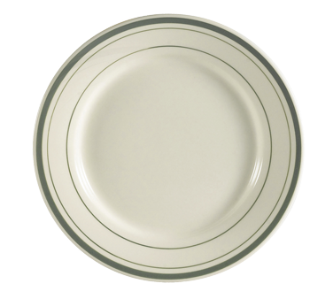 CAC China GS-31 6.25" Dia. American White Ceramic Round Greenbrier Plate (3 Dozen Per Case)