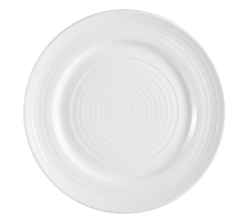 CAC China TGO-21 12" Dia. Bone White Porcelain Round Tango Plate (1 Dozen)
