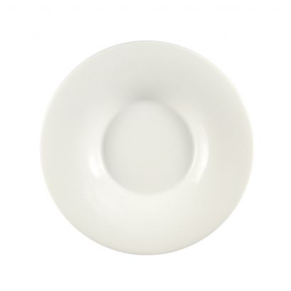 CAC China SHA-F105 Super White Porcelain Round Butterfly Plate (1 Dozen)