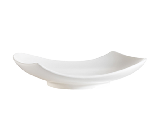 CAC China PCH-12 Bone White Porcelain Free Form Accessories Peach Plate (1 Dozen)