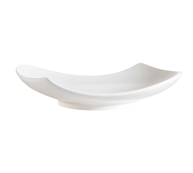 CAC China PCH-12 Bone White Porcelain Free Form Accessories Peach Plate (1 Dozen)