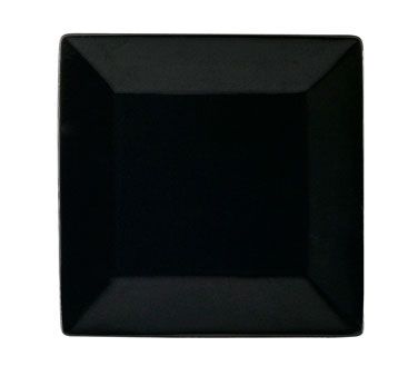CAC China KC-6-BLK Black Ceramic Square Color Arts Plate (3 Dozen Per Case)