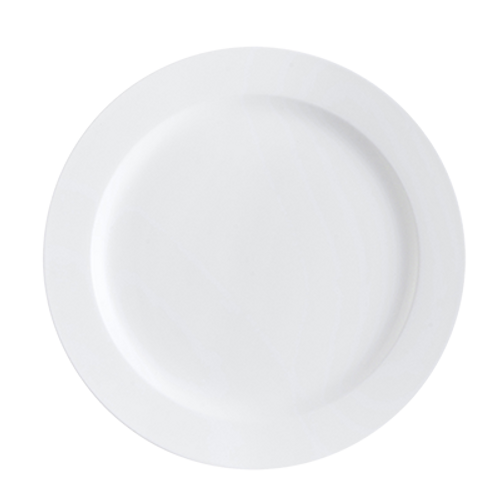 CAC China ALP-21 12.25" Dia. Bone White Porcelain Round Alps Plate (1 Dozen)