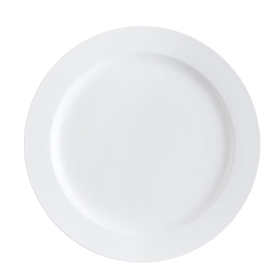 CAC China ALP-21 12.25" Dia. Bone White Porcelain Round Alps Plate (1 Dozen)