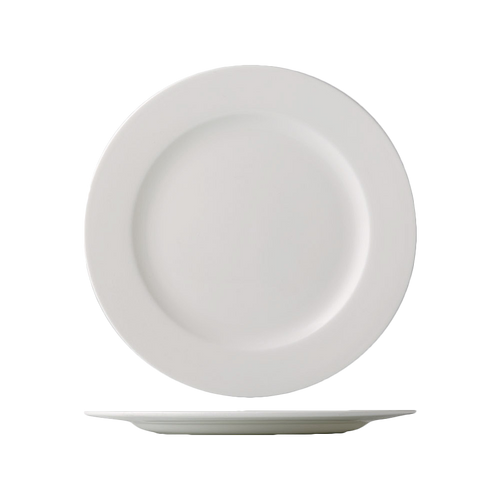 CAC China GDC-8 9" Dia. Bone White Porcelain Round Grand Canyon Plate (2 Dozen Per Case)