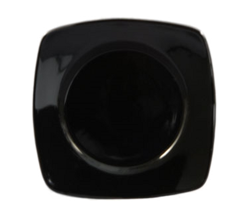 CAC China R-SQ6-BLK Black Ceramic Square Clinton Plate (3 Dozen Per Case)